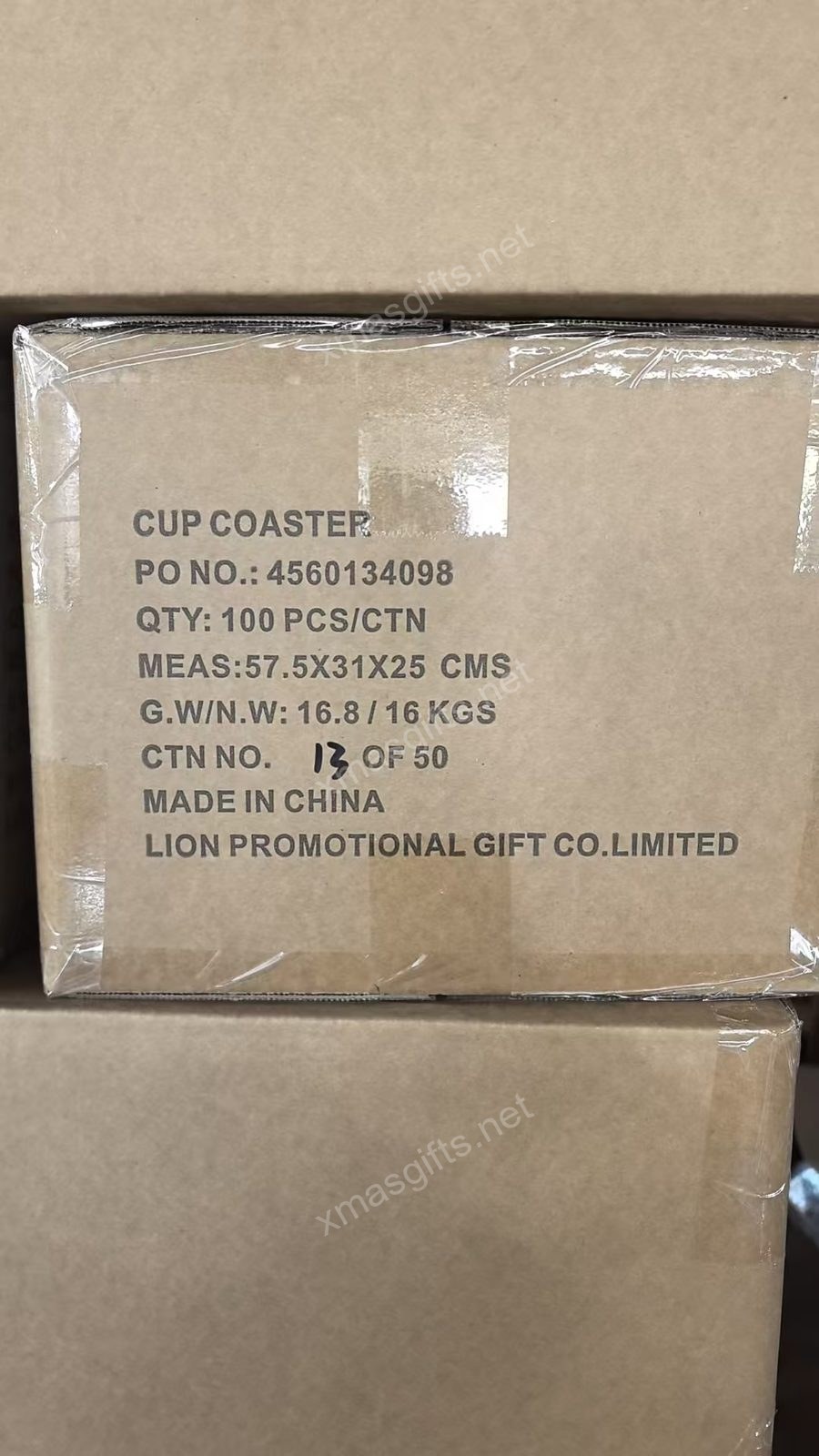 Shipping carton label — LION PROMOTIONAL GIFT CO.LIMITED