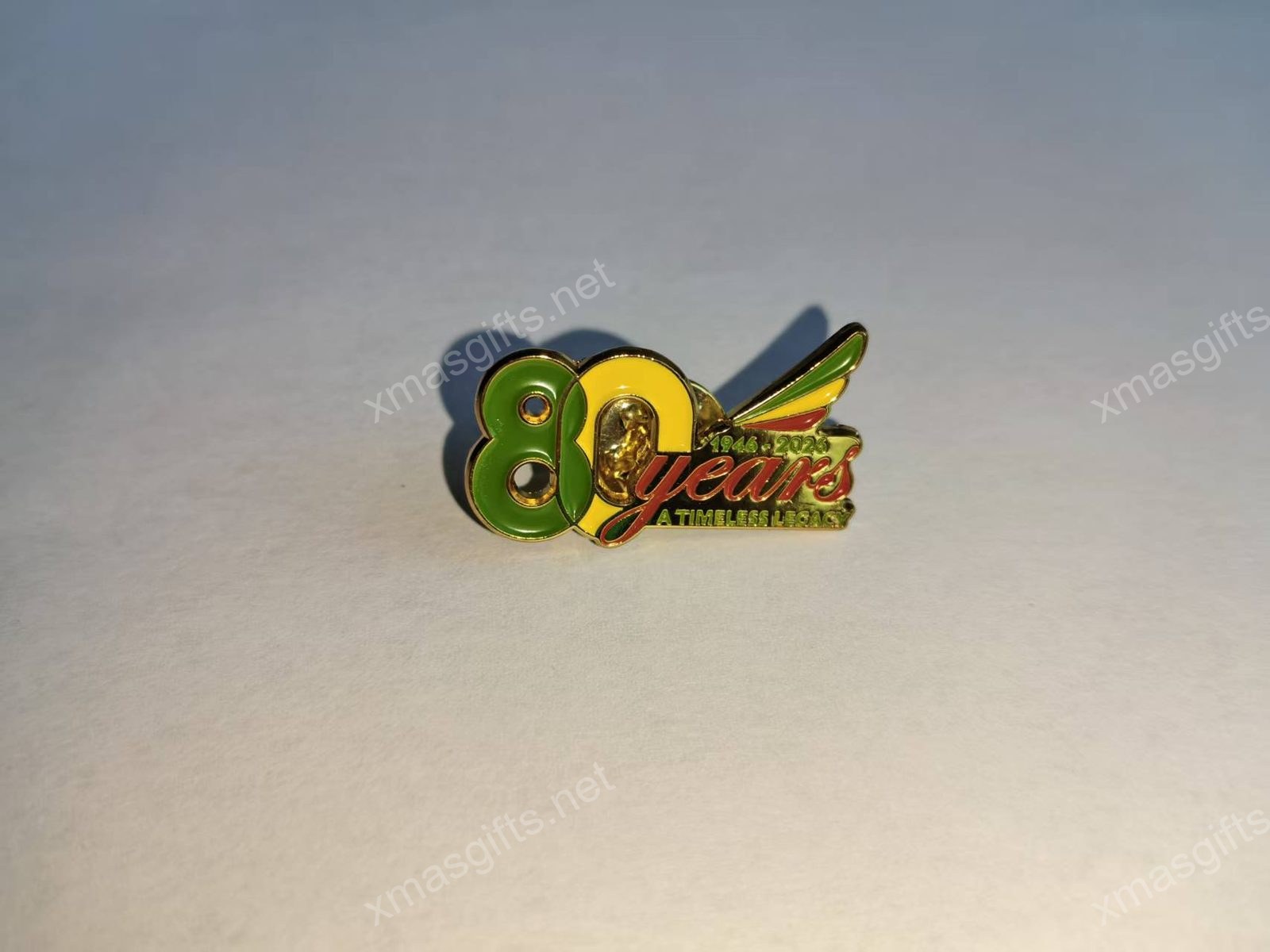 Commemorative enamel pin in Ethiopian flag colors