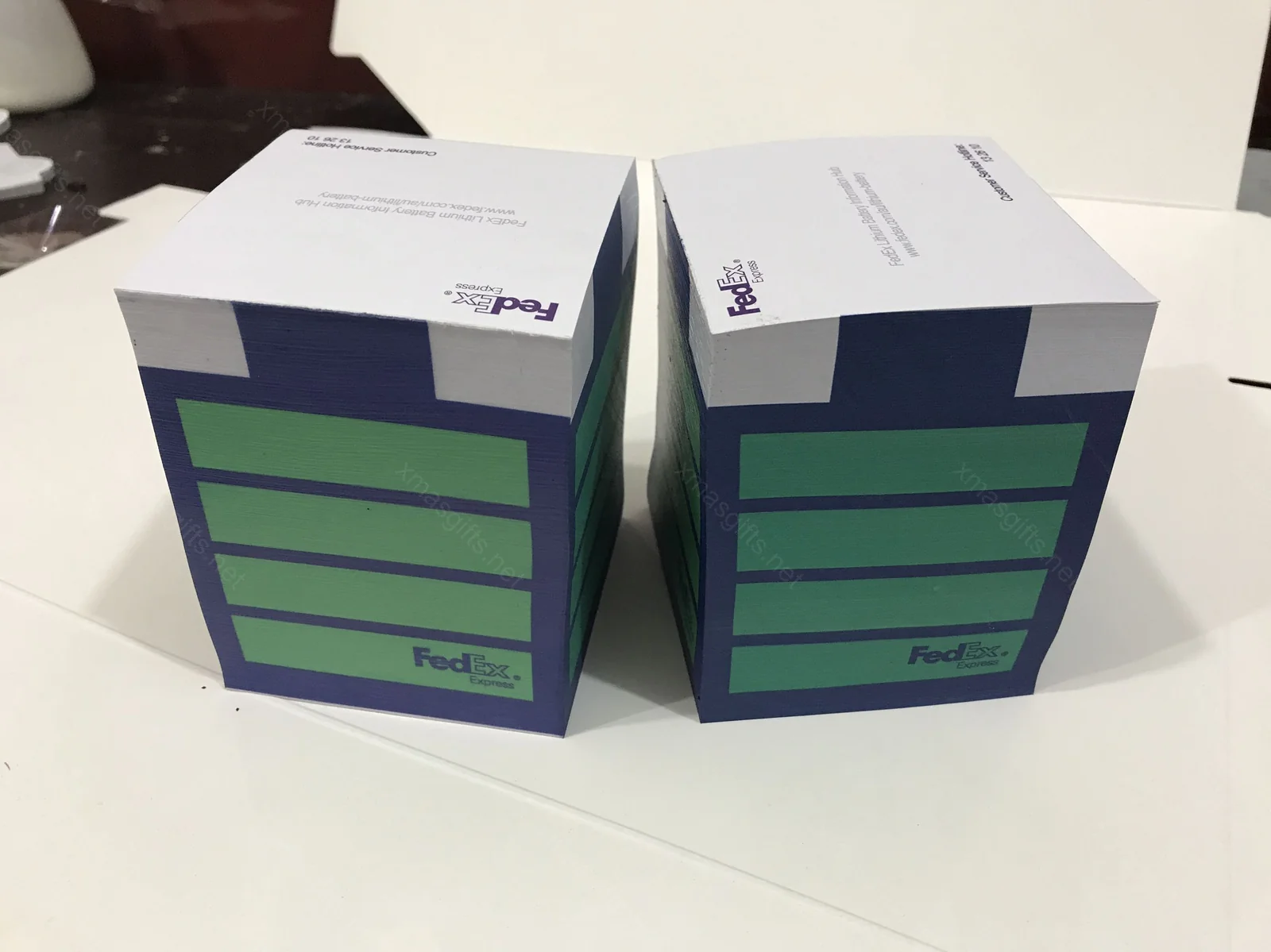 FedEx memo cubes side view