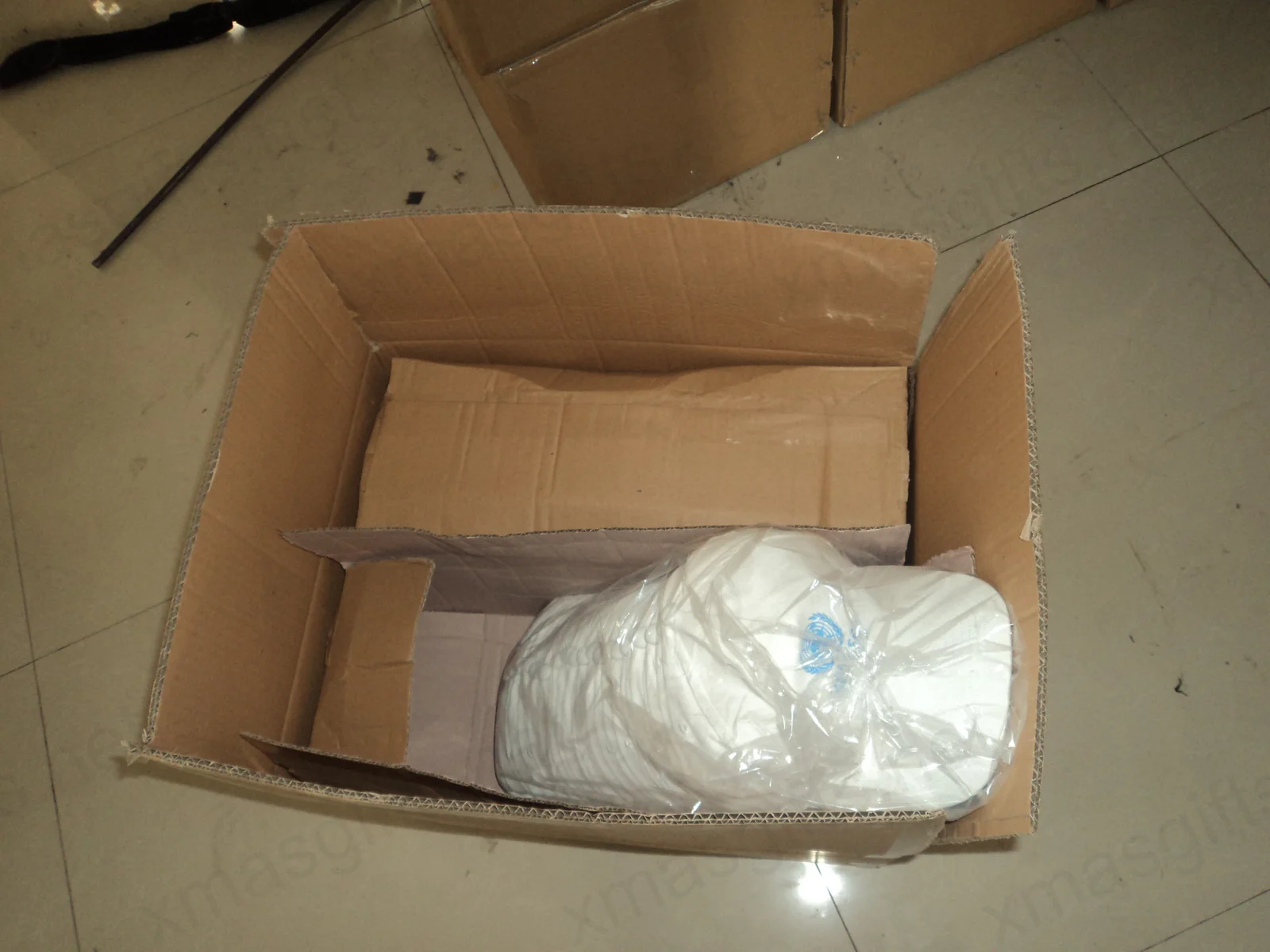 MONUSCO caps packed in shipping cartons