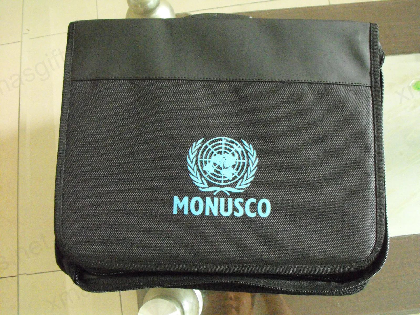 Black MONUSCO document bag front