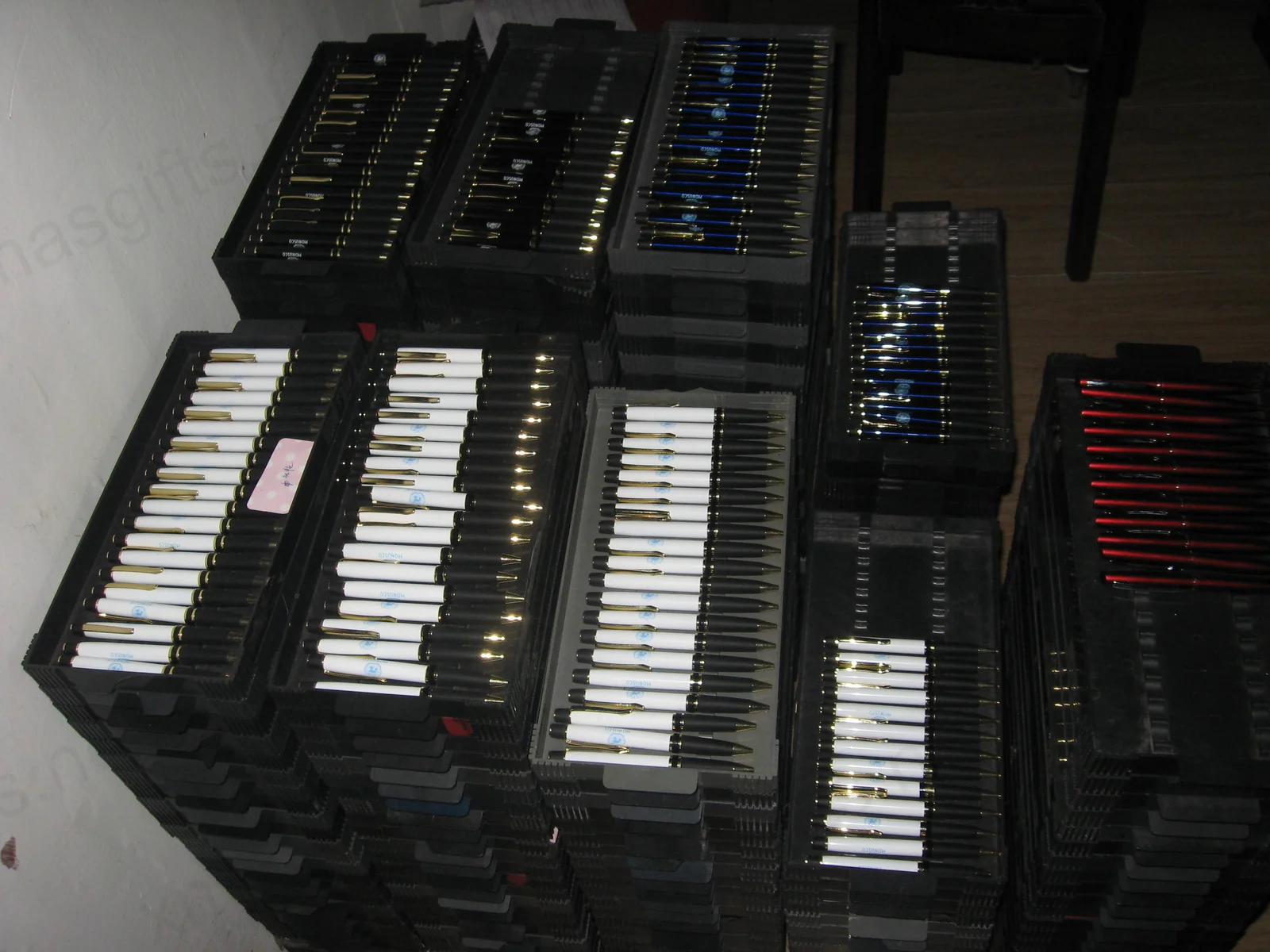Bulk MONUSCO pens on production pallets